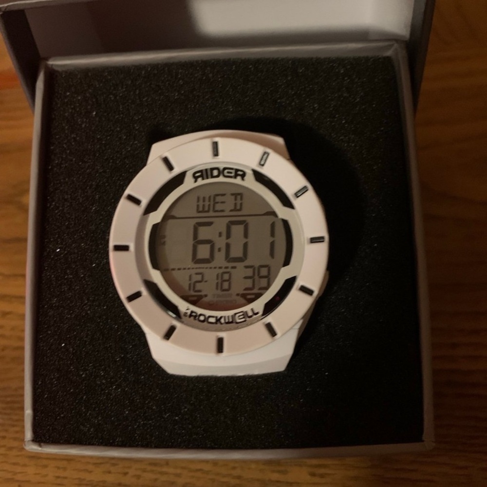 Rider White Digital Watch